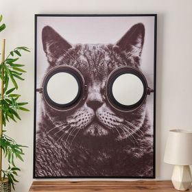 Evidea Deco Cat Aynalı Renkli 75x100 cm Kanvas Tablo