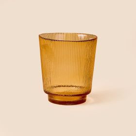 Evidea Deco Çizgili Amber 11 cm Bardak Mumluk