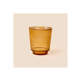 Evidea Deco Çizgili Amber 11 cm Bardak Mumluk