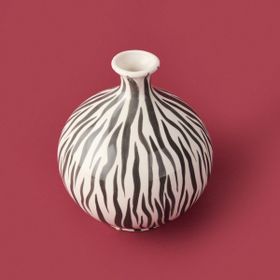 Evidea Deco Elegant Curves Siyah Beyaz 28 cm Vazo