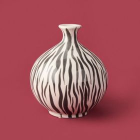 Evidea Deco Elegant Curves Siyah Beyaz 28 cm Vazo
