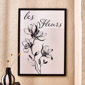 Evidea Deco French Cottage Les Fleurs Siyah 50x70 cm Çerçeveli Tablo