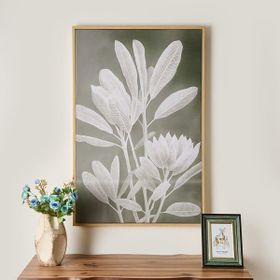 Evidea Deco Green Culture Beyaz Yeşil 90x60 cm Kanvas Tablo