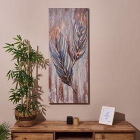 Evidea Deco Leaf Renkli 50x120 cm Kanvas Tablo