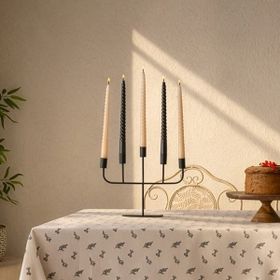 Evidea Deco Lucetta Siyah 23 cm Şamdan