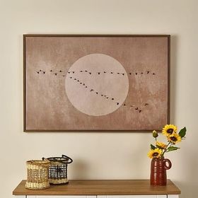 Evidea Deco Pajaros Bej 90x60 cm Tablo
