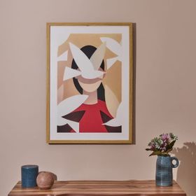 Evidea Deco Woman Of Birds Renkli 50x70 cm Tablo