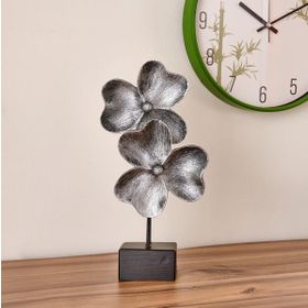 Evidea Deco Yonca Gümüş Siyah 30 cm Dekor