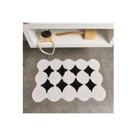 Evidea Elegant Curves Tufting Soft Siyah 60x90 cm Banyo Paspası