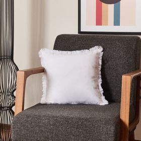 Evidea Ethnic Soft Beyaz 40x40 cm Saçak Detaylı Kırlent