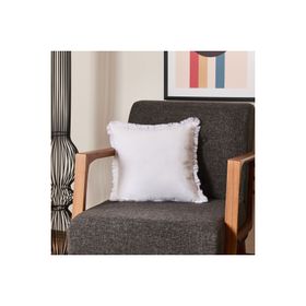Evidea Ethnic Soft Beyaz 40x40 cm Saçak Detaylı Kırlent