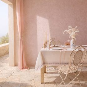 Evidea | Evidea Soft Pane Ekru 150x200 cm Dantelli Masa Örtüsü