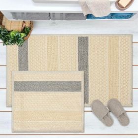 Evidea Frodo Naturel Soft Antrasit 60x100 cm + 50x60 cm 2'li Banyo Paspası