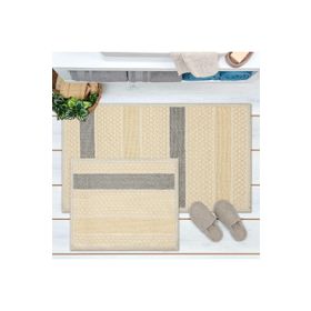 Evidea Frodo Naturel Soft Antrasit 60x100 cm + 50x60 cm 2'li Banyo Paspası