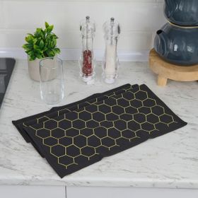 Evidea Hexagon Soft Siyah 40x66 CM Mutfak Havlusu