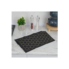 Evidea Hexagon Soft Siyah 40x66 CM Mutfak Havlusu