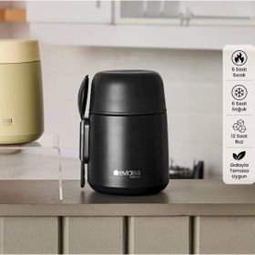 Evidea Kitchen 500 ml Siyah Yemek Termosu
