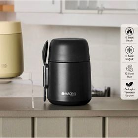 Evidea Kitchen 500 ml Siyah Yemek Termosu