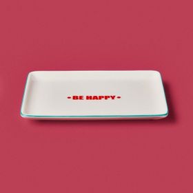 Evidea Kitchen Be Happy Kırmızı Pembe 13x18 CM Servis Tabağı