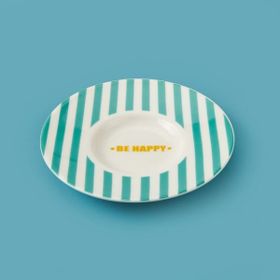 Evidea Kitchen Be Happy Yeşil 13 CM Çay Tabağı