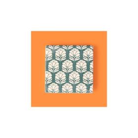 Evidea Kitchen Beyaz Çiçekli Taş Renkli 10x10 cm Bardak Altlığı