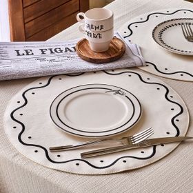 Evidea Kitchen Beyaz Siyah 38 cm Yuvarlak Deri Supla