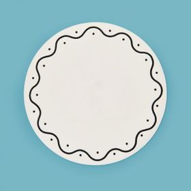 Evidea Kitchen Beyaz Siyah 38 cm Yuvarlak Deri Supla
