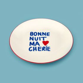 Evidea Kitchen Bonne Nuit Ma Cherie Renkli 19 cm Porselen Pasta Tabağı