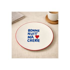 Evidea Kitchen Bonne Nuit Ma Cherie Renkli 19 cm Porselen Pasta Tabağı