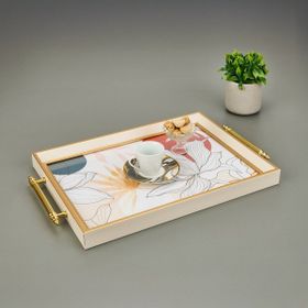 Evidea Kitchen Çiçek Desenli Renkli 49 cm Tepsi