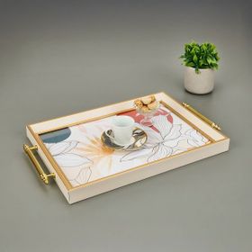 Evidea Kitchen Çiçek Desenli Renkli 49 cm Tepsi