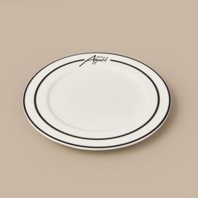 Evidea Kitchen Elegant Curves Porselen Siyah Beyaz 20 CM Pasta Tabağı