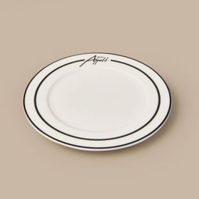 Evidea Kitchen Elegant Curves Porselen Siyah Beyaz 20 CM Pasta Tabağı