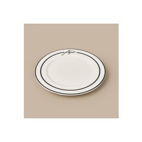 Evidea Kitchen Elegant Curves Porselen Siyah Beyaz 20 CM Pasta Tabağı