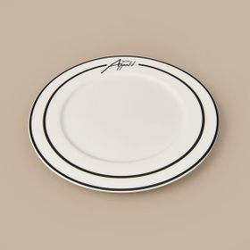 Evidea Kitchen Elegant Curves Porselen Siyah Beyaz 25 CM Servis Tabağı