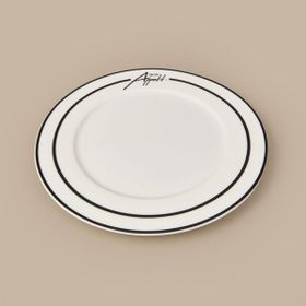 Evidea Kitchen Elegant Curves Porselen Siyah Beyaz 25 CM Servis Tabağı