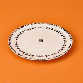 Evidea Kitchen Ethnic Siyah Beyaz 19 cm Pasta Tabağı