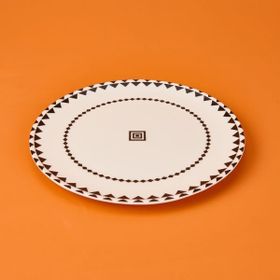 Evidea Kitchen Ethnic Siyah Beyaz 25 CM Servis Tabağı