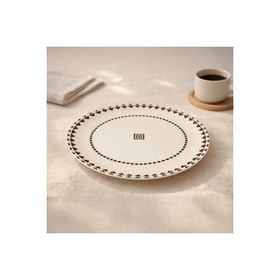 Evidea Kitchen Ethnic Siyah Beyaz 25 CM Servis Tabağı