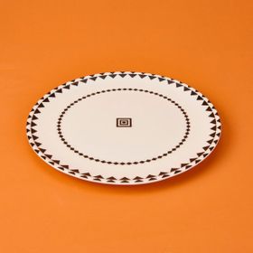 Evidea Kitchen Ethnic Siyah Beyaz 25 CM Servis Tabağı