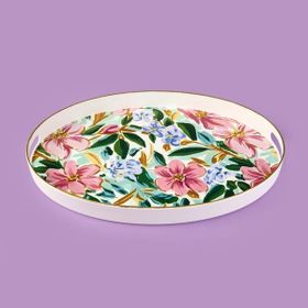 Evidea Kitchen Flowely Oval Renkli 42 cm Tepsi