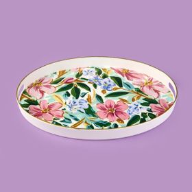 Evidea Kitchen Flowely Oval Renkli 42 cm Tepsi