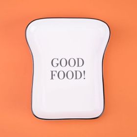 Evidea Kitchen Good Food Desenli Siyah Beyaz 19 CM Servis Tabağı