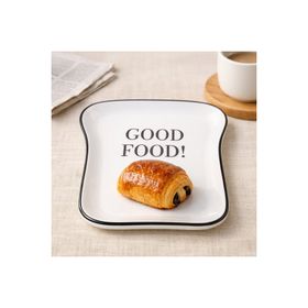 Evidea Kitchen Good Food Desenli Siyah Beyaz 19 CM Servis Tabağı