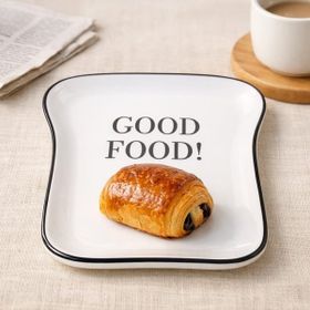 Evidea Kitchen Good Food Desenli Siyah Beyaz 19 CM Servis Tabağı