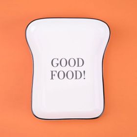 Evidea Kitchen Good Food Desenli Siyah Beyaz 19 CM Servis Tabağı