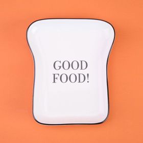 Evidea Kitchen Good Food Desenli Siyah Beyaz 19 CM Servis Tabağı