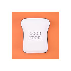 Evidea Kitchen Good Food Desenli Siyah Beyaz 19 CM Servis Tabağı