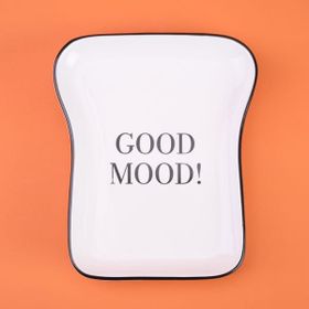 Evidea Kitchen Good Mood Desenli Siyah Beyaz 19 CM Servis Tabağı