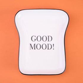 Evidea Kitchen Good Mood Desenli Siyah Beyaz 19 CM Servis Tabağı